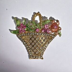 Flower Basket Brooch / Pendant
